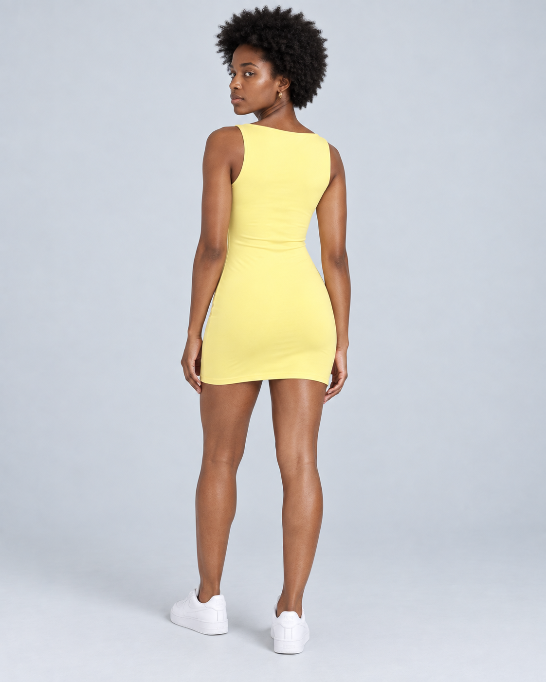 ALIX — Fitted sleeveless mini dress — back view