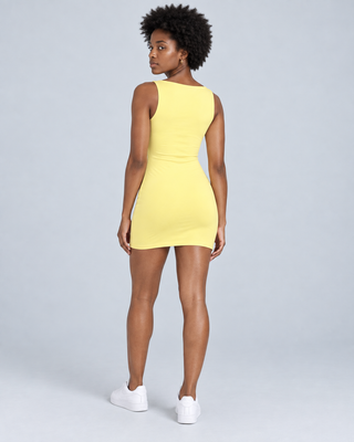 ALIX — Fitted sleeveless mini dress — back view