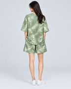 AQUARELLE — T-shirt and loose shorts set — back view