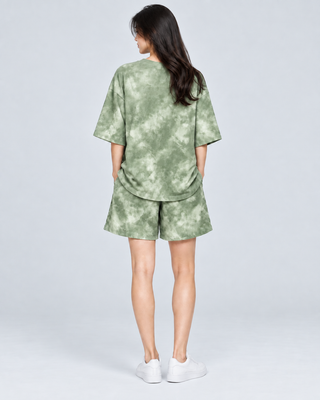 AQUARELLE — T-shirt and loose shorts set — back view