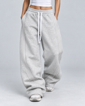 AVENUE — Wide-leg trousers with stripes — front view