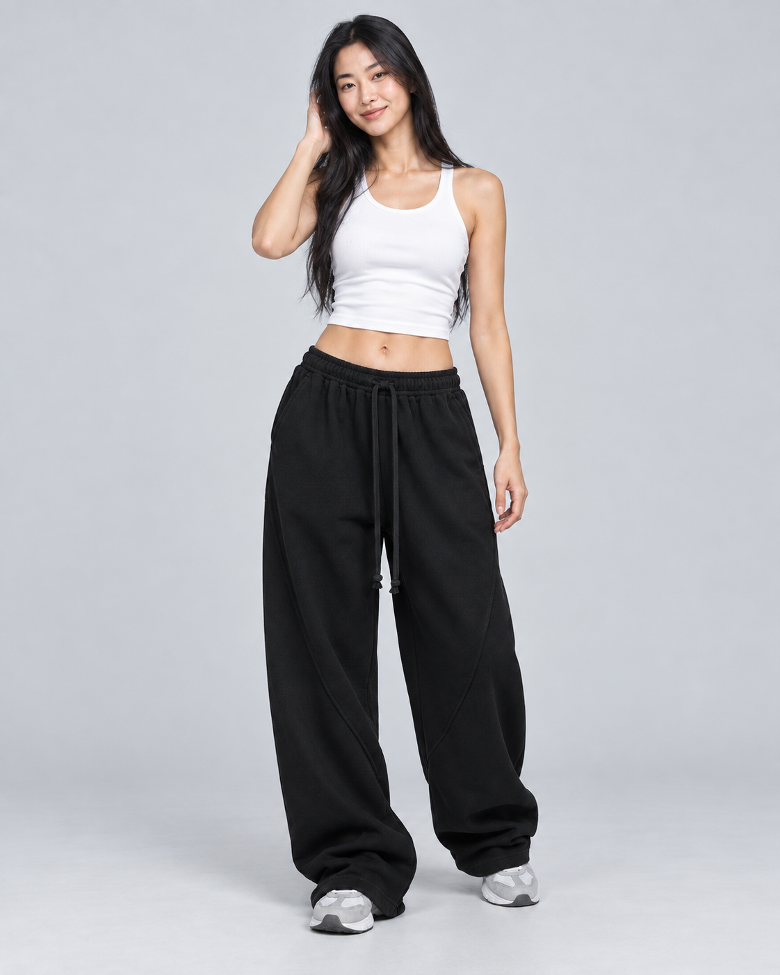 AVENUE — Plain wide-leg trousers