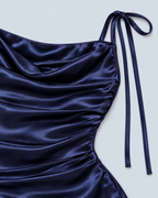 AZUR — Satin-look maxi dress with slit