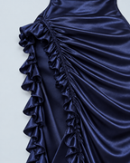 AZUR — Satin-look maxi dress with slit