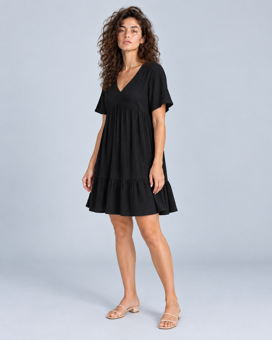 BOHEME — Loose ruffled mini dress