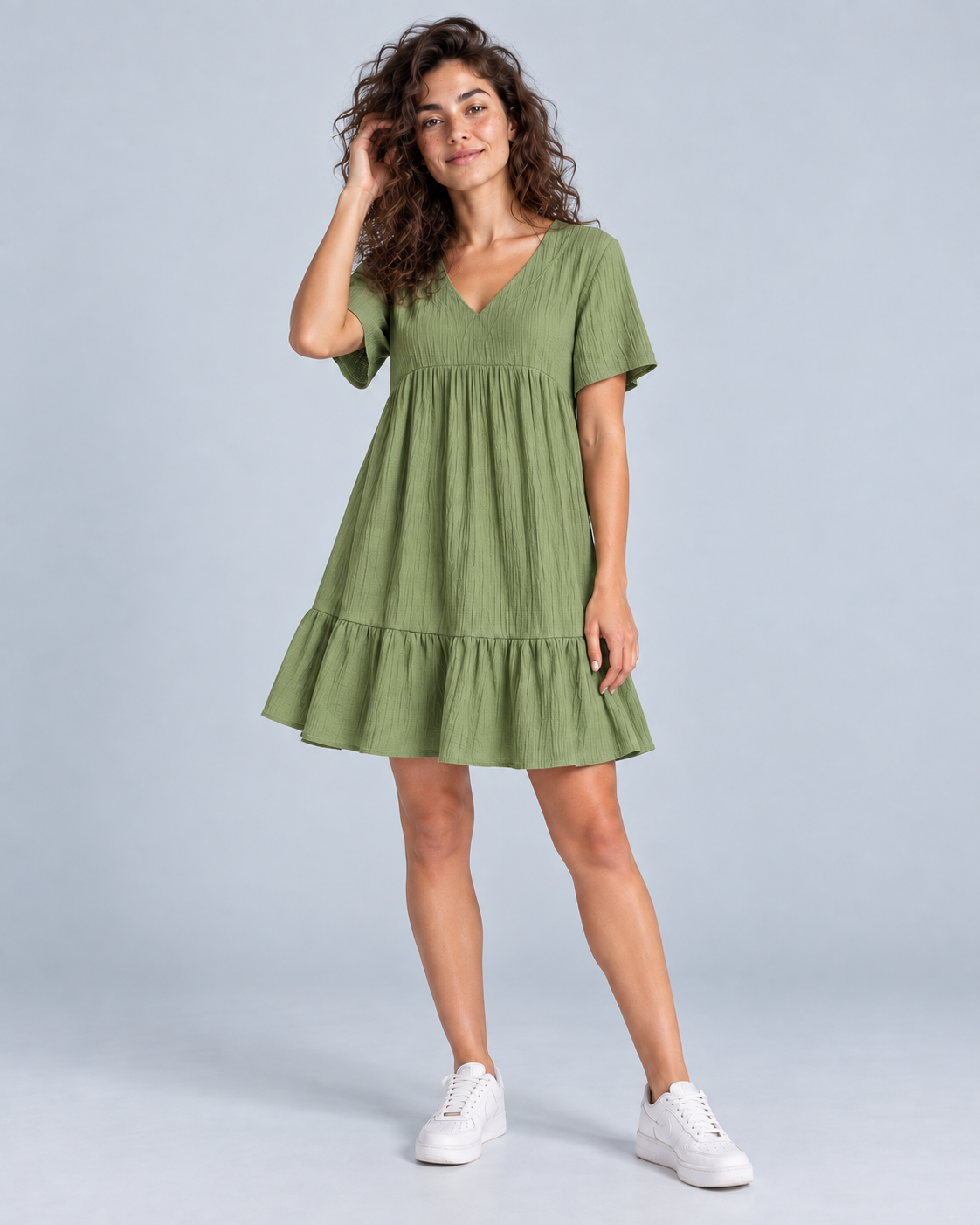 BOHEME — Loose ruffled mini dress