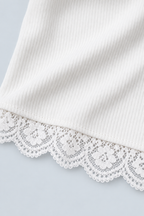 BOW — Tie-front camisole with lace trim
