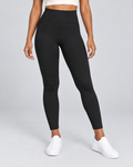 CAPRI — Cropped textured leggings — front view