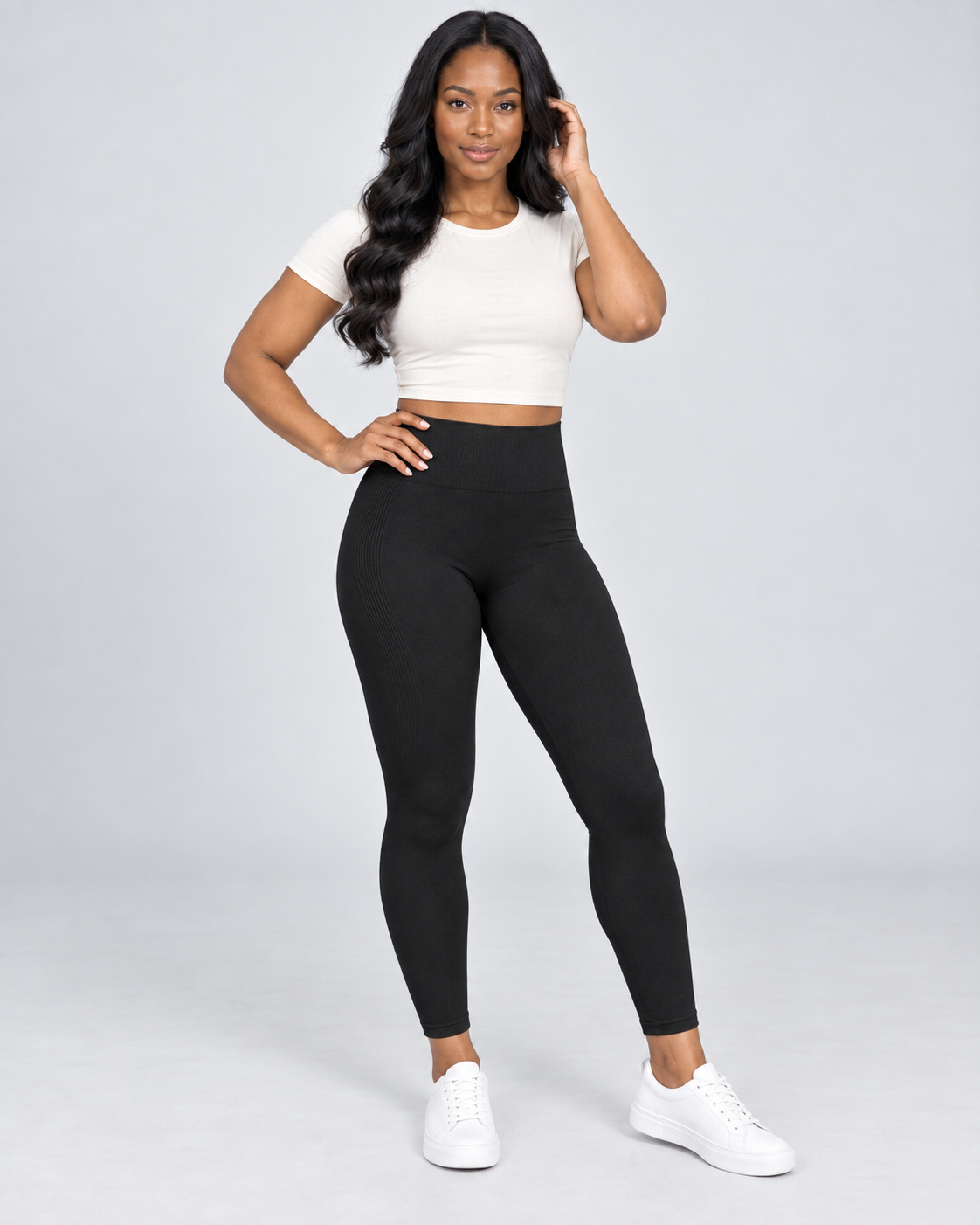 CAPRI — Cropped textured leggings