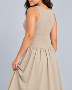 CELESTE — Sleeveless midi dress