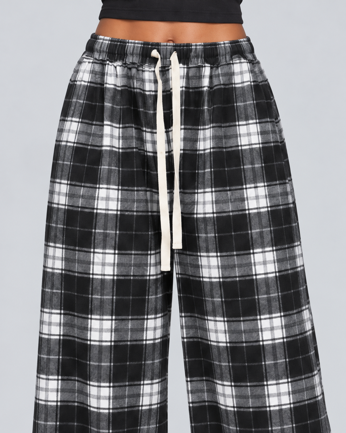 CHECK — Relaxed checked trousers