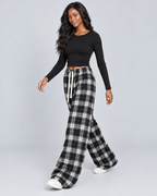 CHECK — Relaxed checked trousers