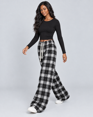 CHECK — Relaxed checked trousers