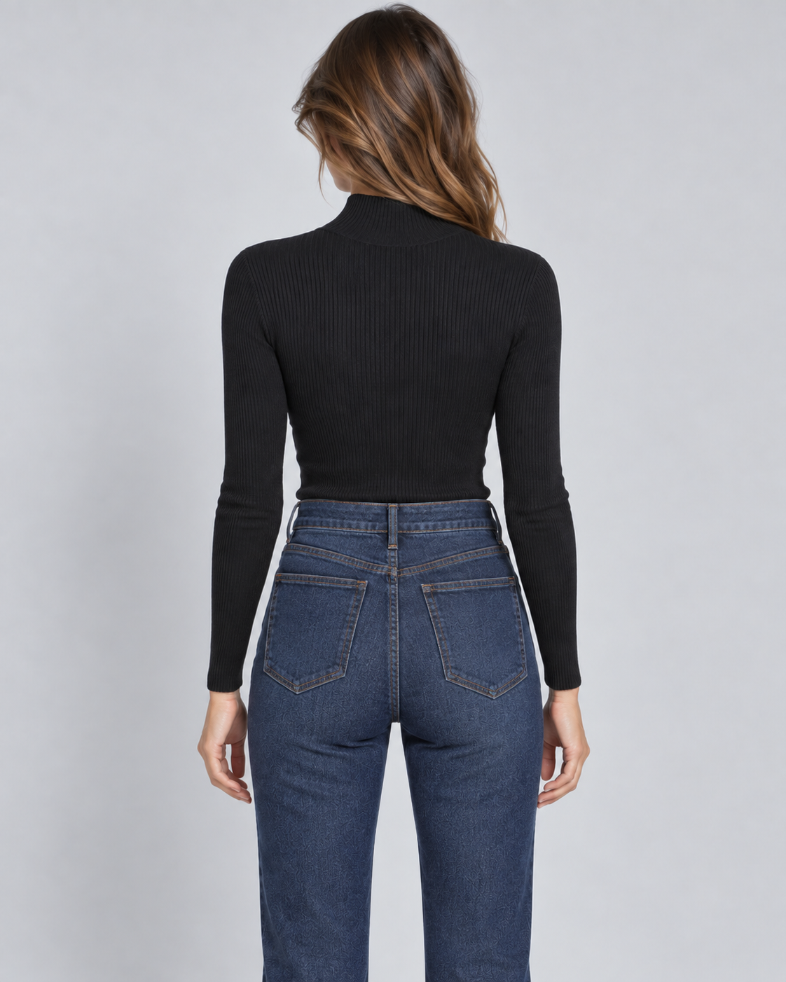 CHLOE — High-neck knit jumper — back view