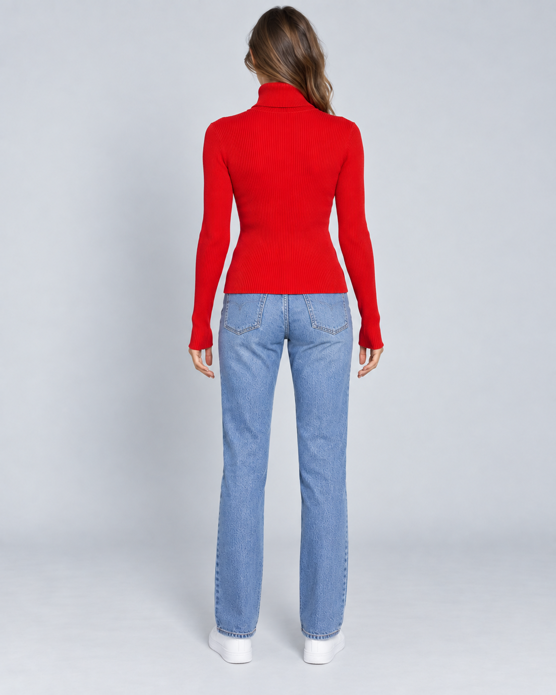 COL — Ribbed roll-neck jumper — back view