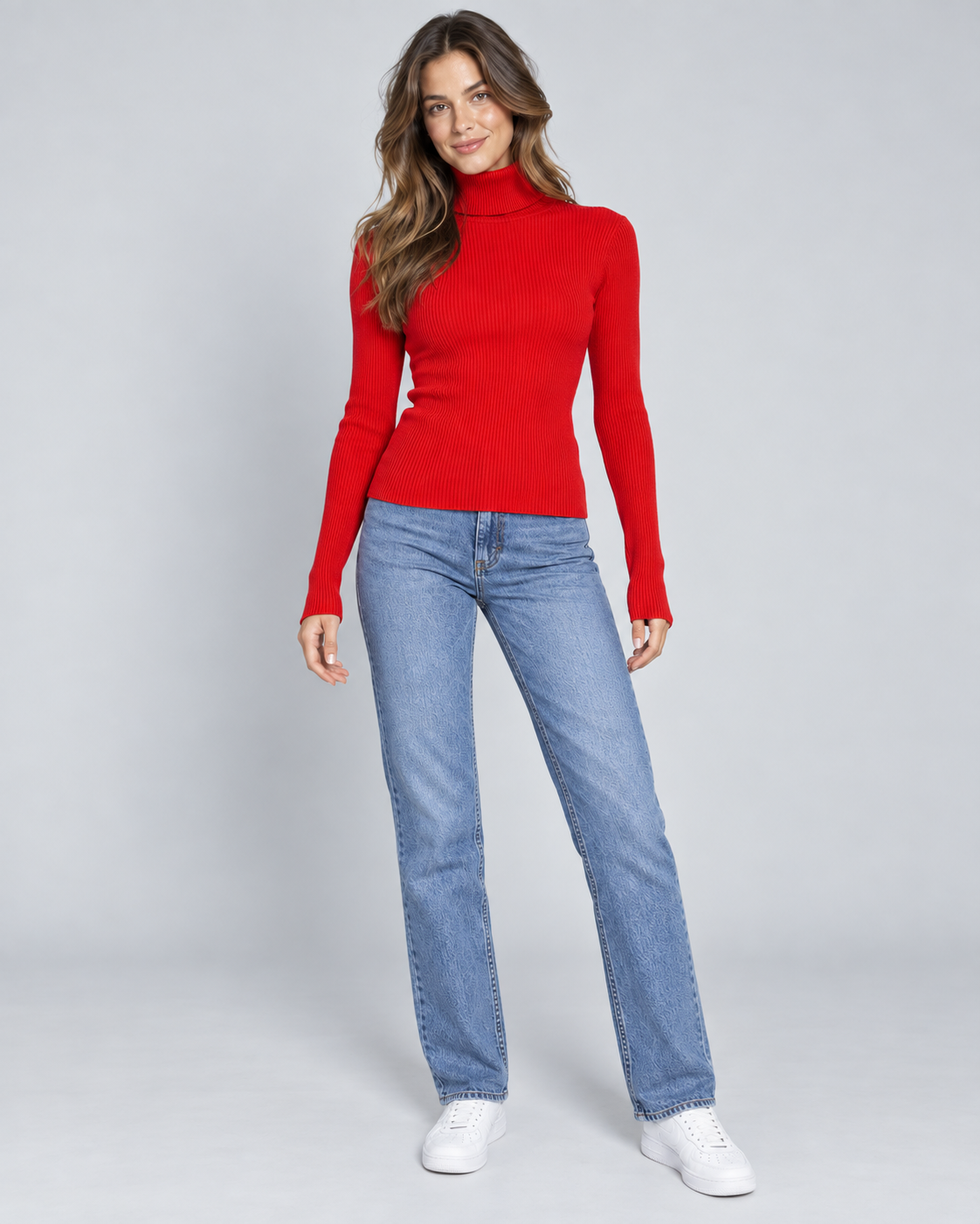 COL — Ribbed roll-neck jumper — front view