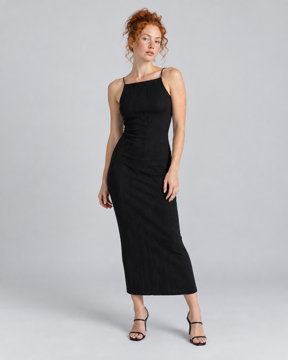 COLUMN — Ribbed maxi dress — front view