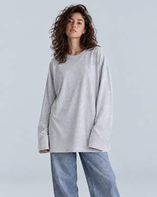 DAILY — Relaxed long-sleeve cotton T-shirt — front view