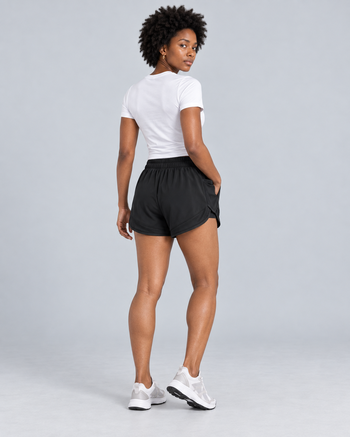 DASH — Lined sports shorts with pocket — back view