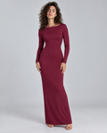 DOS — Long-sleeved open-back maxi dress — front view