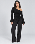 ECLIPSE — Asymmetric top with flared sleeves — front view