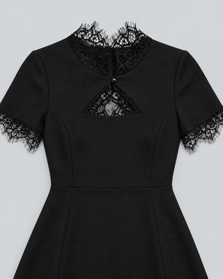 ELEONORE — Mini dress with lace details