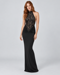 ELODIE — Maxi dress with lace panel — front view