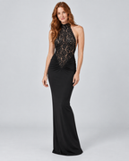 ELODIE — Maxi dress with lace panel — front view