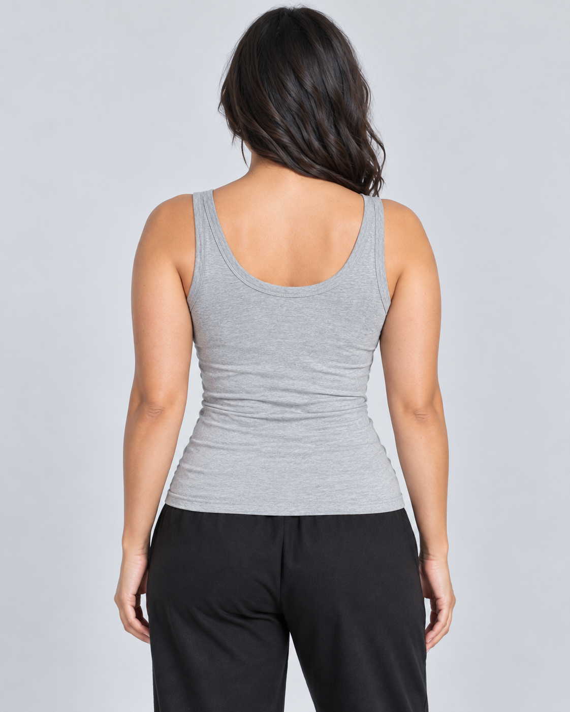 ESSENTIEL — Ribbed scoop-neck tank top — back view