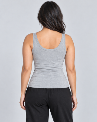 ESSENTIEL — Ribbed scoop-neck tank top — back view