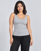 ESSENTIEL — Ribbed scoop-neck tank top — front view