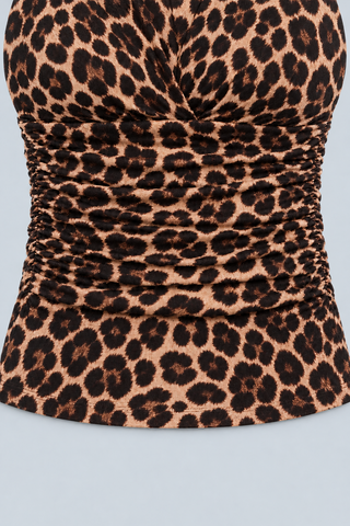 FELINE — Leopard-print tie-neck top