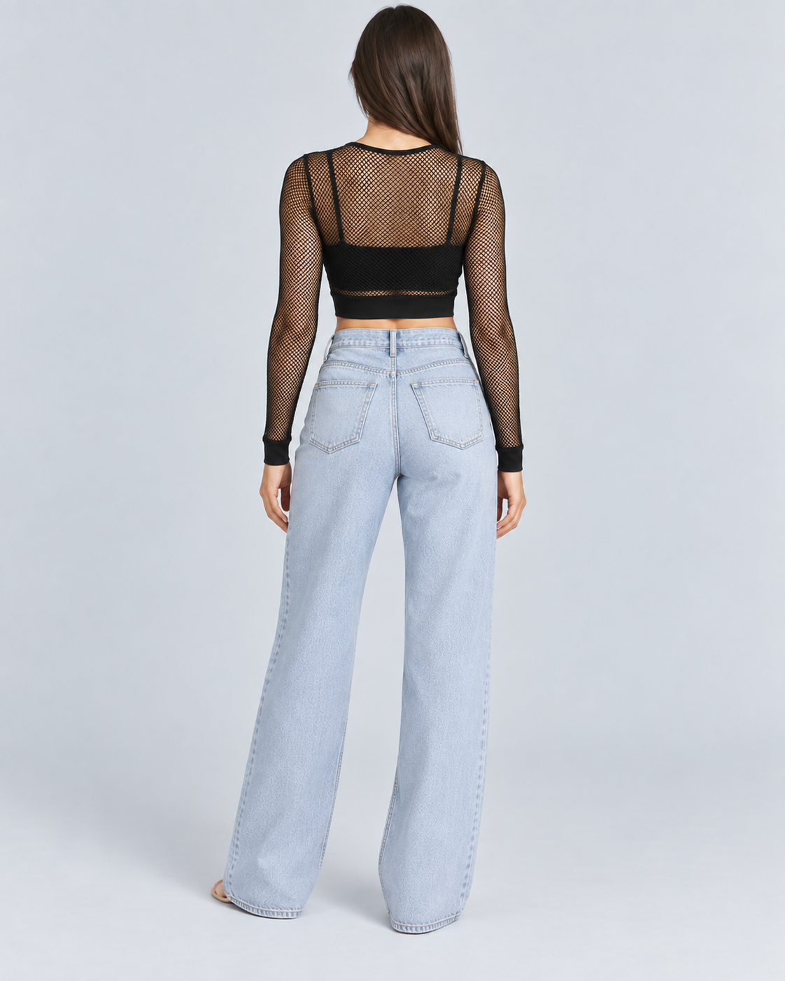 FISHNET — Mesh crop top — back view