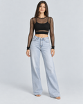 FISHNET — Mesh crop top — front view