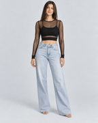 FISHNET — Mesh crop top — front view