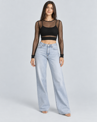 FISHNET — Mesh crop top — front view