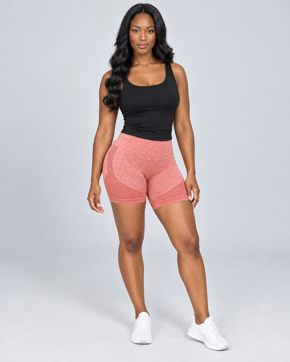 FLEX — Sports shorts with ruched detail — front view