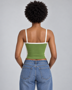 FRAME — Contrast-trim camisole — back view