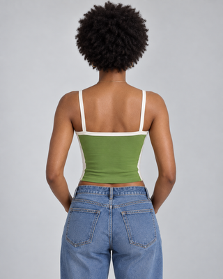 FRAME — Contrast-trim camisole — back view
