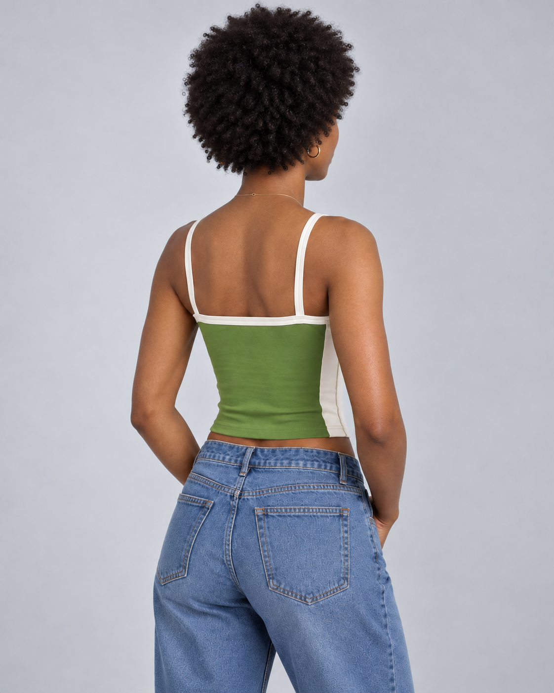 FRAME — Contrast-trim camisole — back view