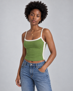 FRAME — Contrast-trim camisole — front view