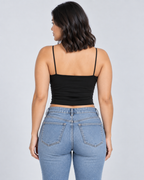 FRILL — Ruffled cropped cami — back view