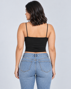 FRILL — Ruffled cropped cami — back view