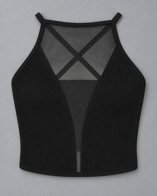 HALO — Halter top with sheer panel