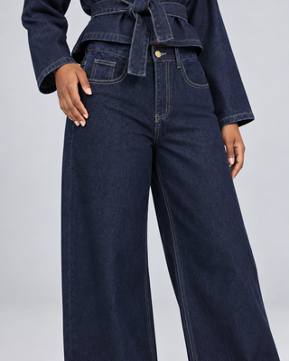 INDIGO — Denim jacket and trouser set