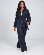 INDIGO — Denim jacket and trouser set