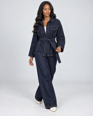 INDIGO — Denim jacket and trouser set