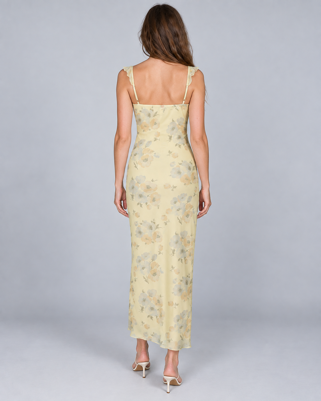 JARDIN — Floral-print maxi dress — back view