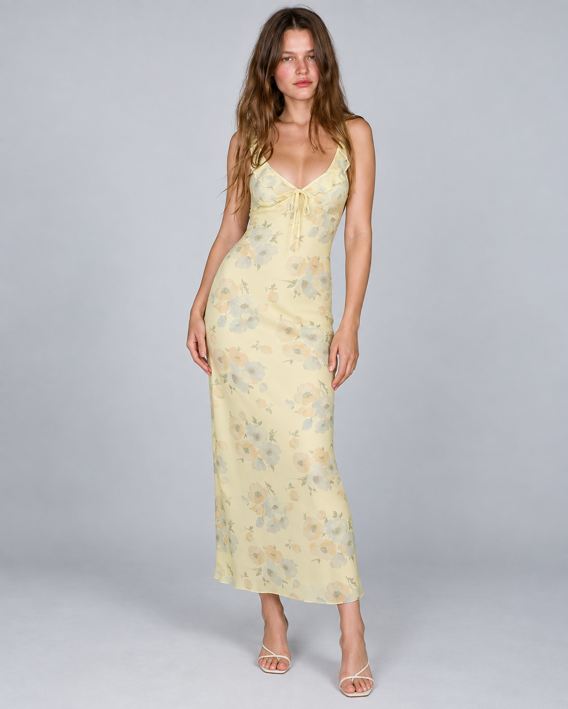 JARDIN — Floral-print maxi dress — front view