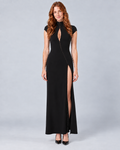 JEWEL — Maxi dress with cut-out and buckle — front view